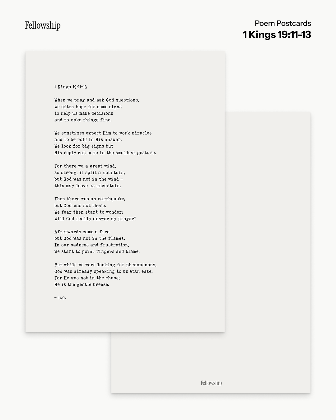 1 Kings 19:11-13 Poem Postcard