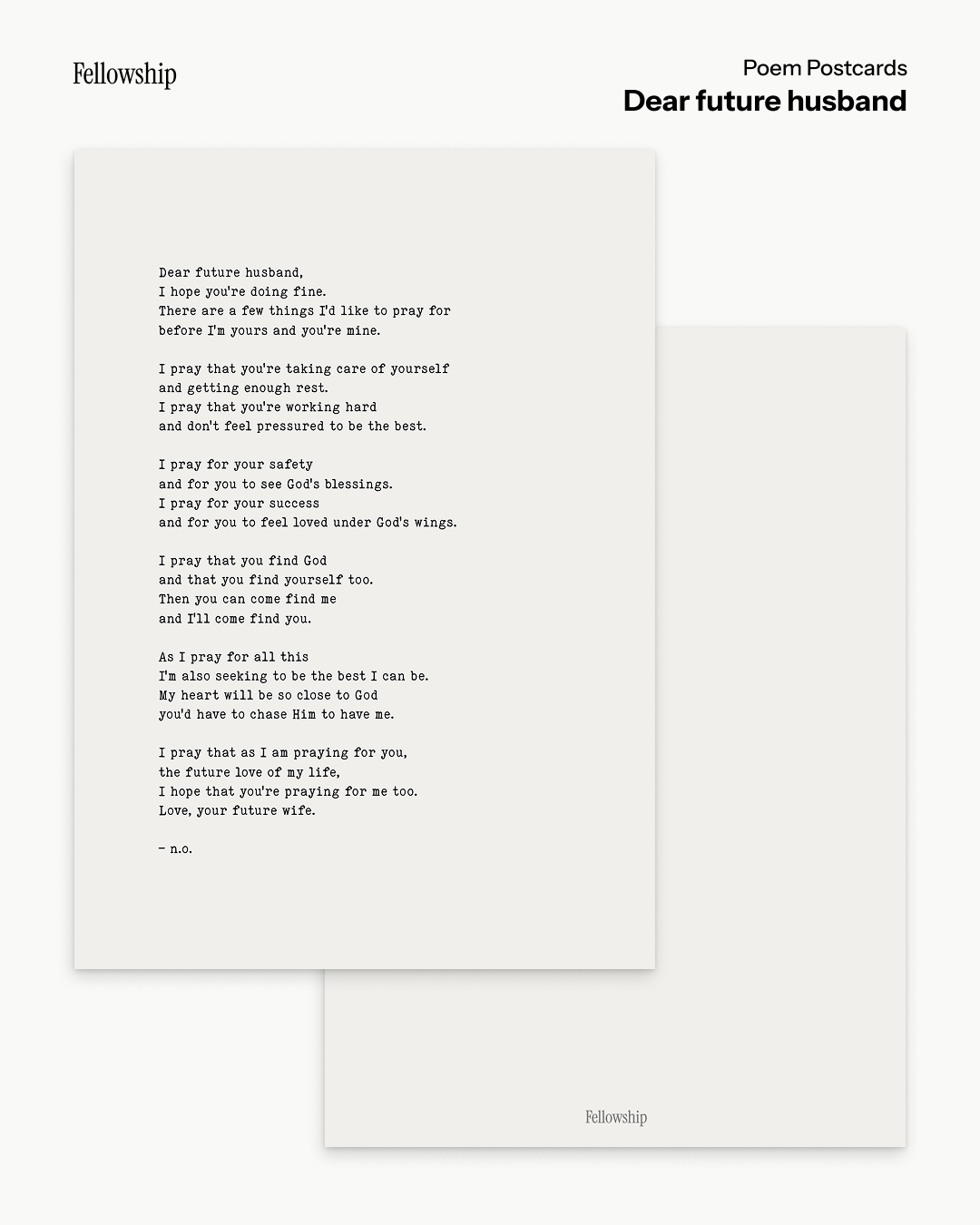 Dear future husband Poem Postcard