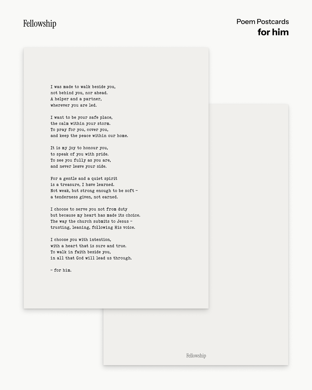 for him Poem Postcard