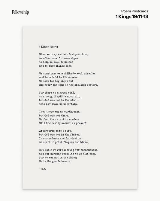 1 Kings 19:11-13 Poem Postcard