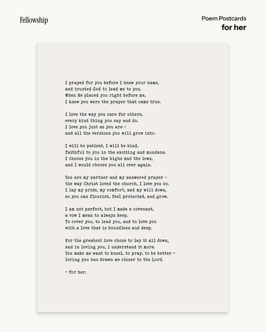 for her Poem Postcard