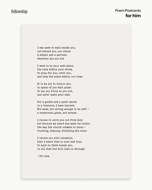 for him Poem Postcard