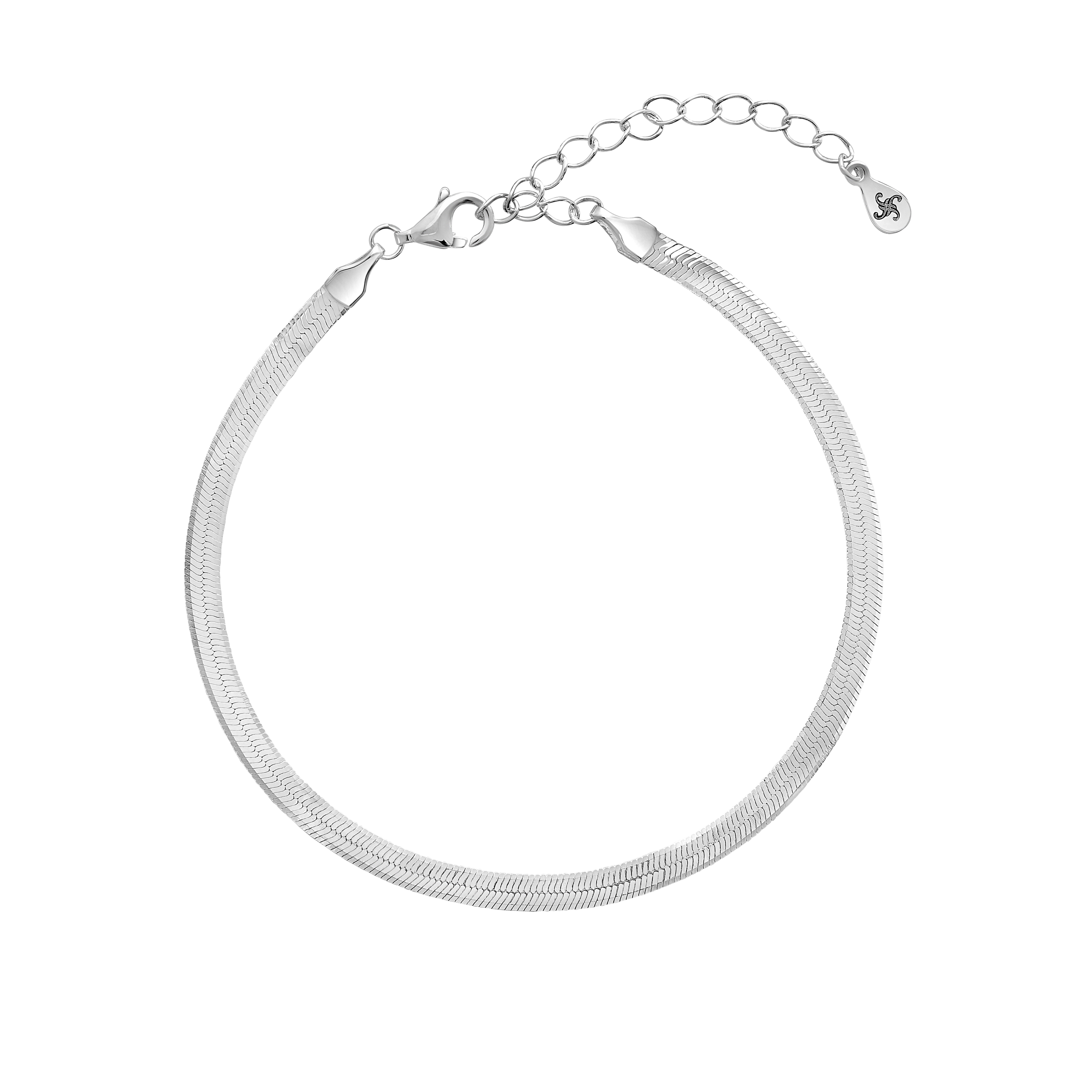 Herringbone Chain Bracelet - Silver