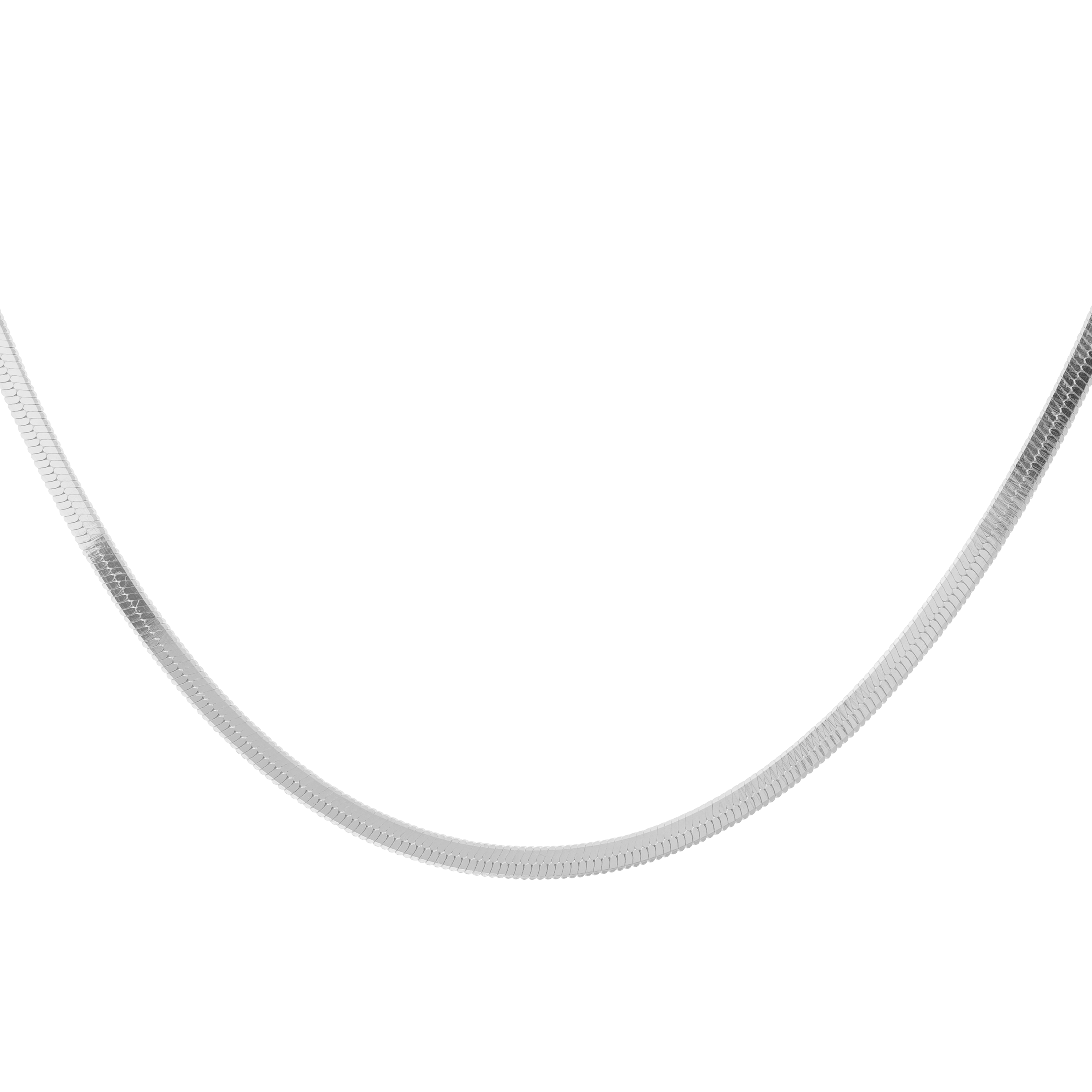 Herringbone Chain Necklace - Silver