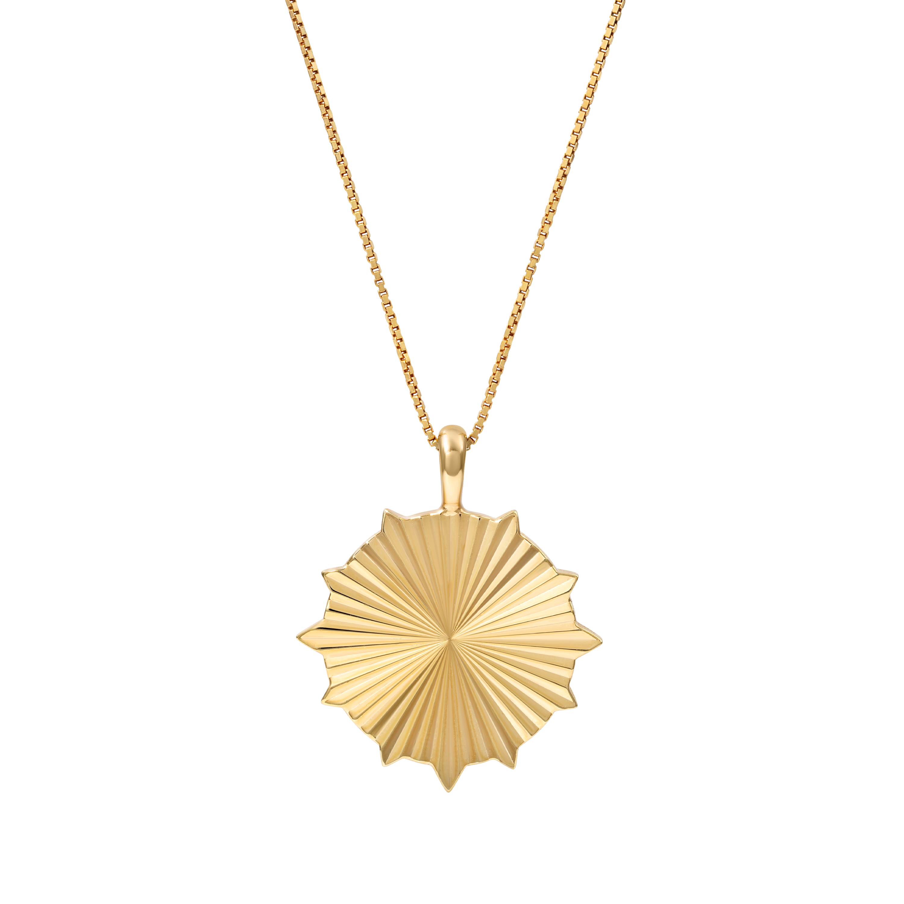 Sun & Shield Necklace - Gold
