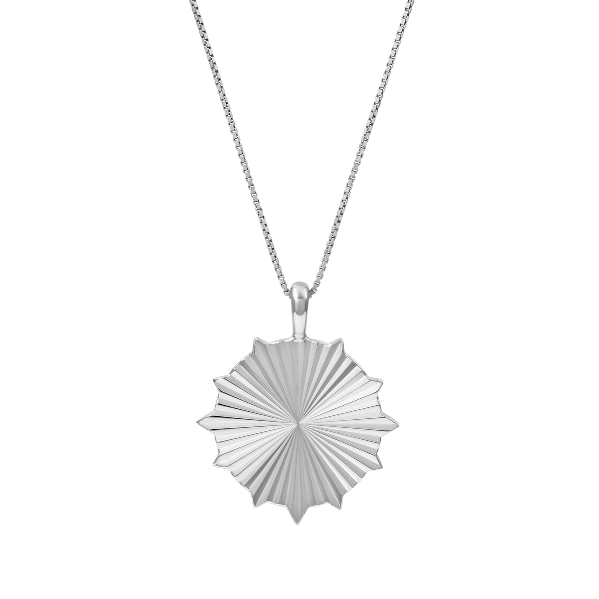 Sun & Shield Necklace - Silver